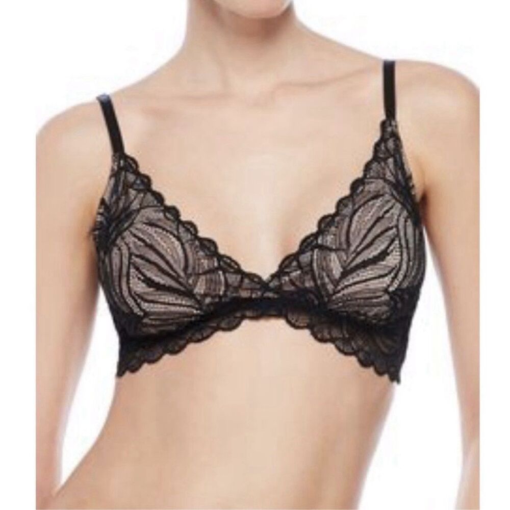Nicole Miller Black Lace Bralette Size S